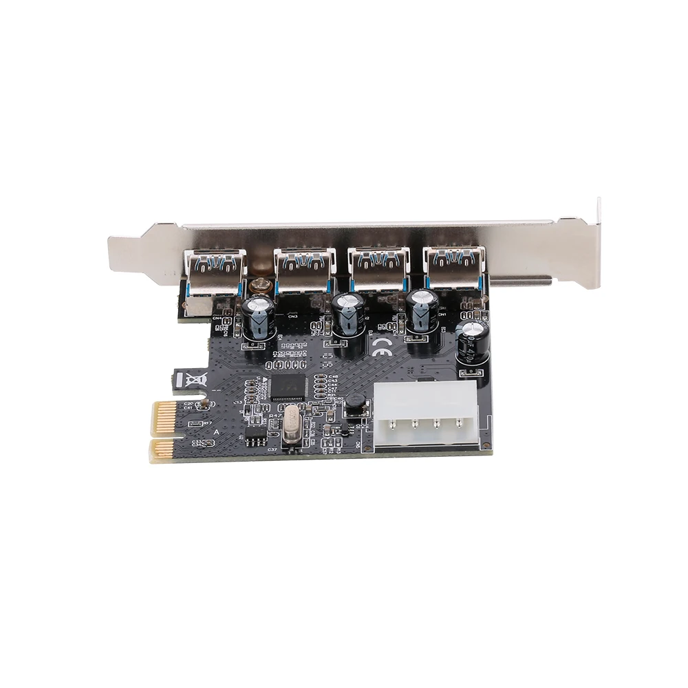 PCI-E до 4 USB3.0 портов карты расширения PCI Express до USB3.0 адаптер карты с большим 4Pin интерфейс питания для настольного ПК