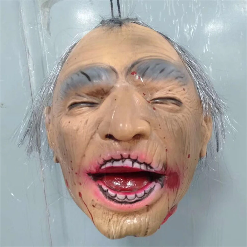 

Spooky Halloween Props Bar Club Haunted House Simulation Head Creepy Zombie Halloween Hanging Decoration Scary Party Supplies