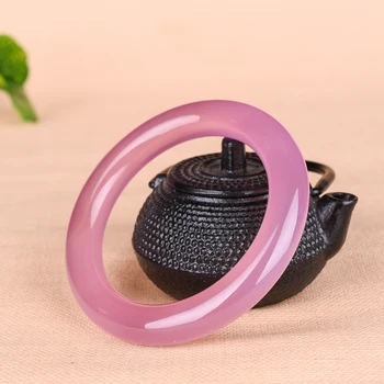 

Natural handmade pink chalcedony bangles for women jade bracelets jade jewelry jade bangle certified jade jewelry