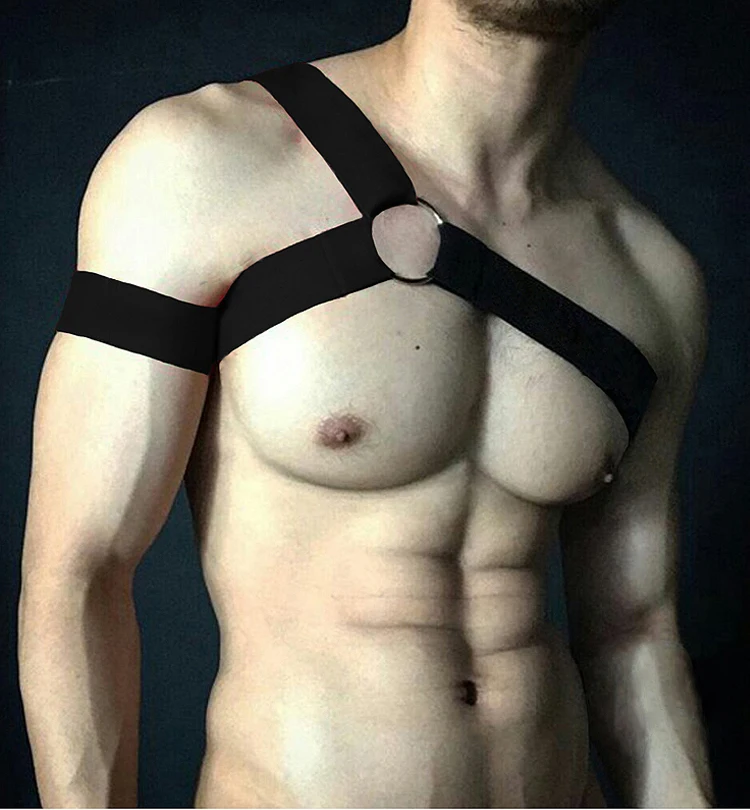 Cosplay Costume Mens Bondage Lingerie Men Chest Harness Belt Harness Men Bondage Costume Elastic Sexy Harness Mens hombre Body Chest Shoulder Belt Halter bdsm Strap Lingerie
