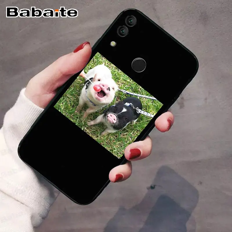 Lucu Merah Muda Babi Hewan Peliharaan Pola Lembut Aksesoris untuk Huawei Honor 8x Y6 Y7 Y9 P20pro P30pro P20lite kasus Ponsel