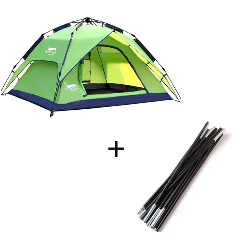 Автоматическая палатка для пустыни и лисы, 3-4 человека, кемпинговая палатка, легкая мгновенная установка, переносной рюкзак для защиты от солнца, путешествий, пеших прогулок - Цвет: 3 way use Green