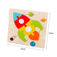 Baby Wooden 3D Puzzles Tangram Shapes Learning Educational Cartoon Animal Intelligence Jigsaw Toys For Children Gift 5