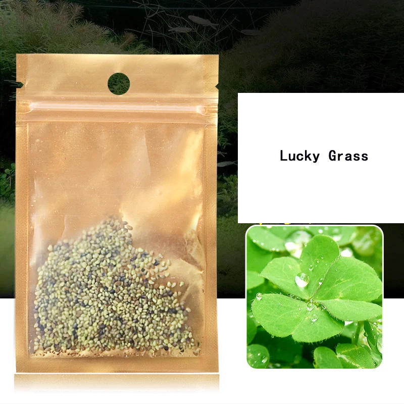 7 видов стилей аквариумные растения водная трава 20 г семена коровья шерсть любовь счастливые семена аквариумные растения Украшение Пейзаж орнамент - Цвет: Lucky Grass