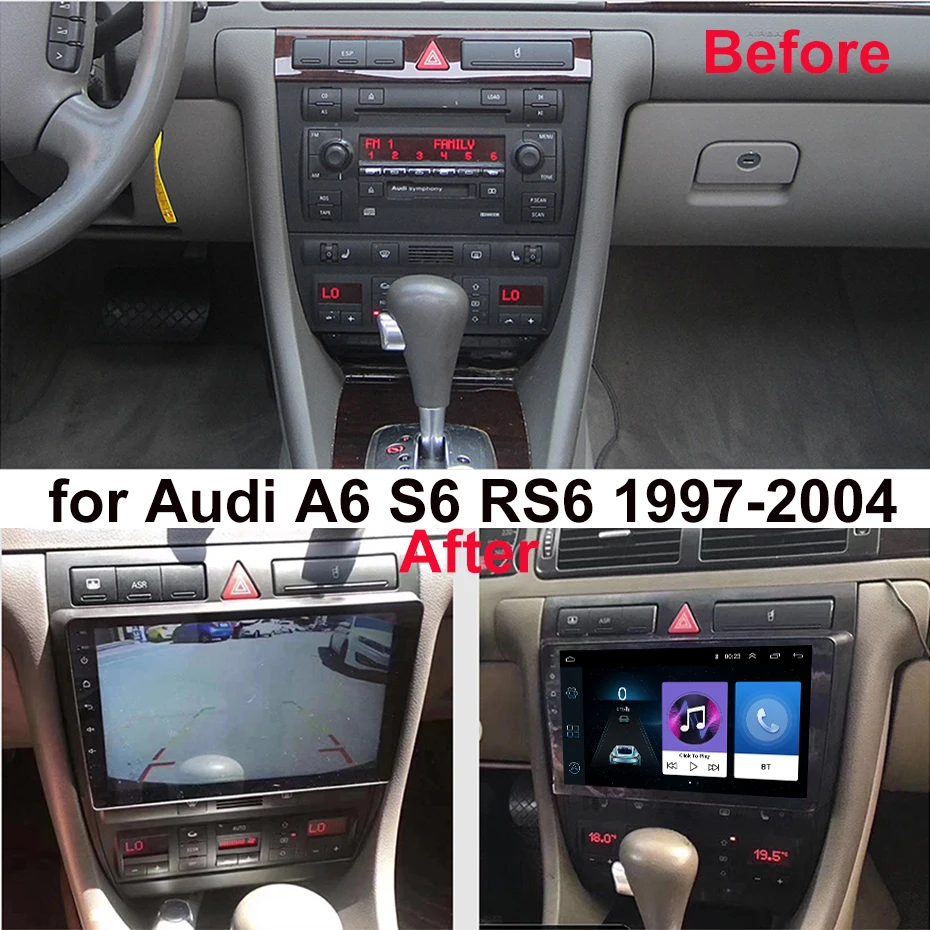 Для Audi A6 S6 RS6 1997-2004 автомобильный Радио Мультимедиа Видео плеер навигация gps Android 8,1 SWC BT wifi седан без dvd