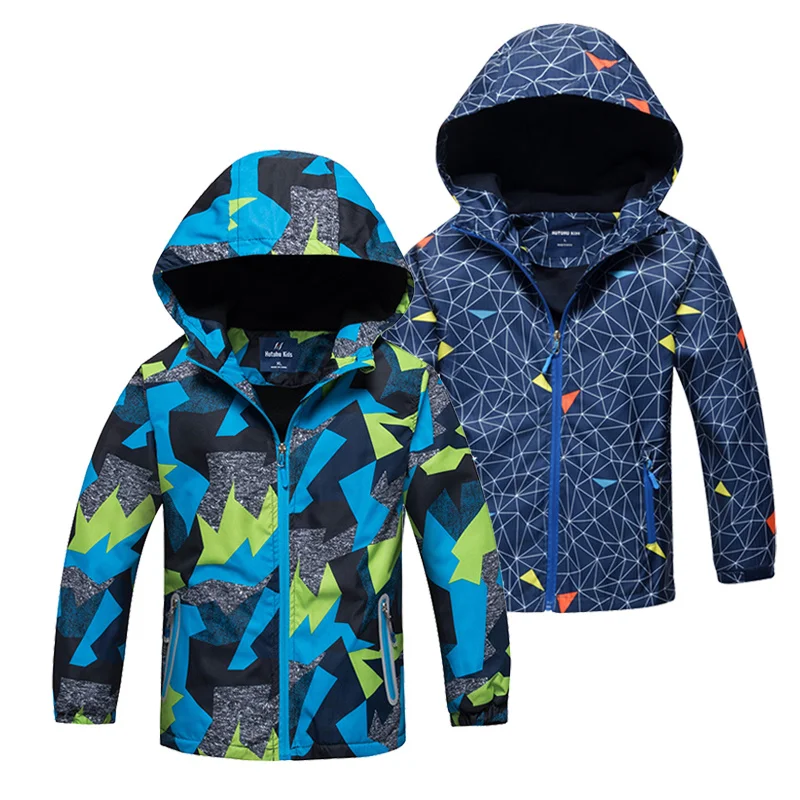 

Fleece Jacket For Boys Autumn Trench Children's Clothing Teens Hooded Outerwear Windbreaker Waterproof Baby Boy Jacket Kids Coat