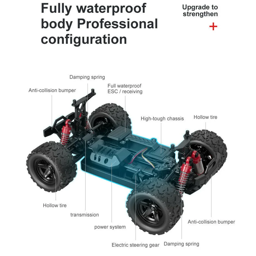 40+ MPH внедорожный большой простой в эксплуатации модель 1:18 2,4 GHz гусеничный 4WD детский пульт дистанционного управления на батарейках RC автомобиль пластик высокая скорость