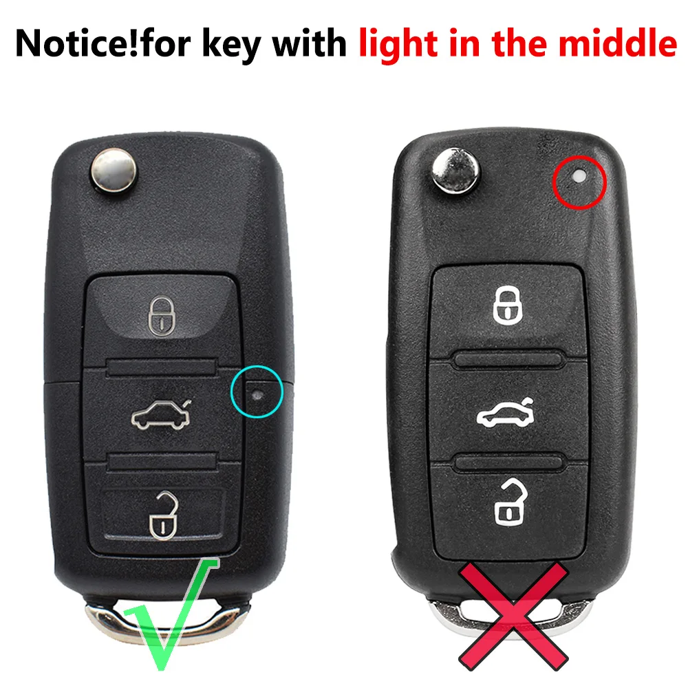 Чехол для ключей с 3 кнопками для VW Golf Jetta Polo Beetle Eos Caddy Scirocco Tiguan Bora