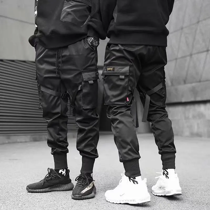 Sportswear Pencil-Pants Multi-Pocket-Trousers Harem Male Men Casual Mens Hip-Hop Solid