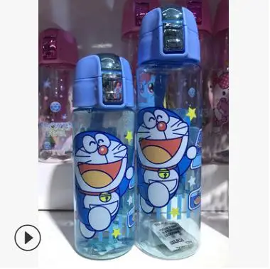 Горячая печатная моя бутылка мультфильм Спортивная бутылка для питьевой воды для детей подарок для кормления botella de agua - Цвет: Зеленый