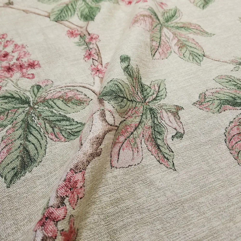 Винтажный цветочный растительный жаккардовый тканый искусственный шелк мягкий домашний для декоративной обивки дивана занавески драпировки ткани 280 см по метру