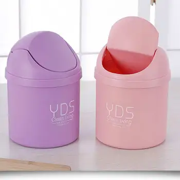 

Mini Desktop Trash Can Plastic Table Dustbin Sundries Barrel Storage Tank Garbage Dust Case Holder Ash Bin DEC889