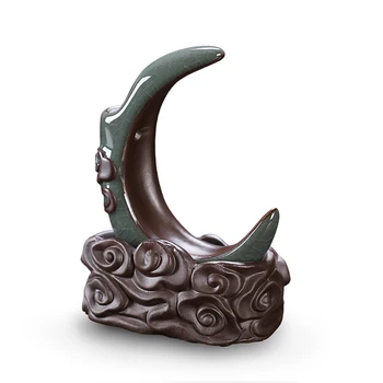 

Home Backflow Incense Burner Ceramic Vintage Zen Incense Burner Waterfall Spa Indoor Moon Shape Bruleur Encens Home Decor ED50XL