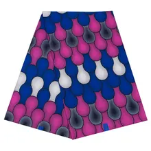 Pagnes Africain Wax Fabric New Arrivals Cotton Pink Blue And White Print Fabric