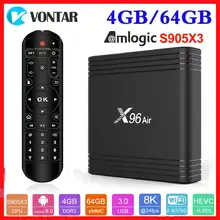 Новейший Amlogic S905X3 Android 9,0 ТВ приставка X96 Air Max 4 Гб ОЗУ 64 Гб ПЗУ четырехъядерный 2,4G& 5G двойной Wifi 2G/16G 4K медиаплеер X96Air