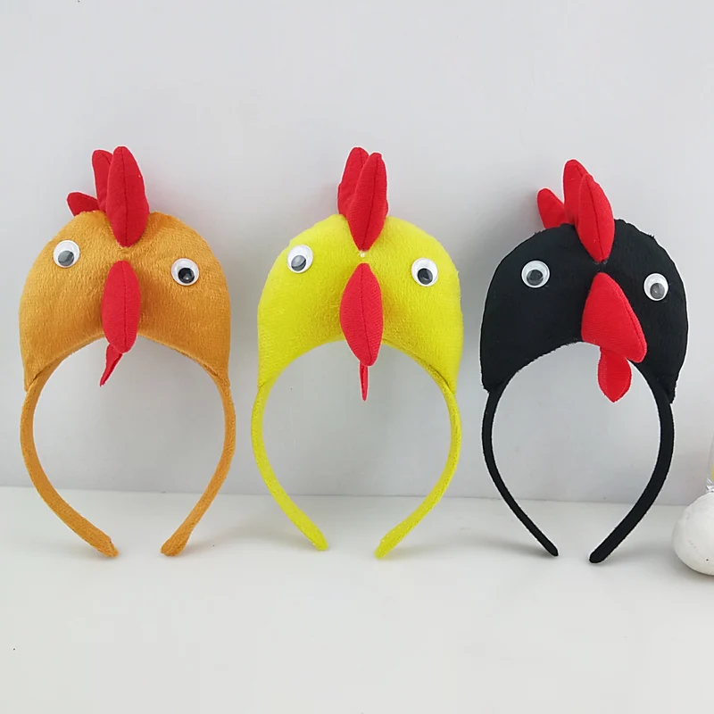 Boy Girl Children Chicken Chick Headband Animal Cosplay Headwear Birthday Party Gift Halloween Costume for Kids Adult Christmas