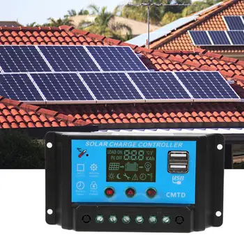 

20A12V 24V Auto Solar Charge Controller PWM Controllers LCD Dual USB 5V Output Solar Panel PV Regulator