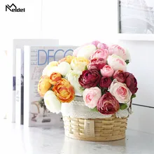 Meldel искусственный шелк искусственный цветок 10 головок роза цветок лотоса букет невесты Цветочная композиция ручной работы Домашний свадебный букет