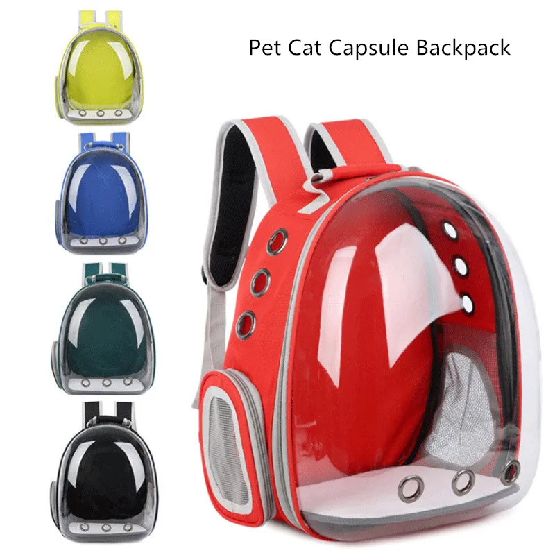 Comprar Mochila transportadora de gato de nuevo estilo portátil transpirable transparente Cápsula de viaje jaulas de transporte para mascotas gato cachorro suministros