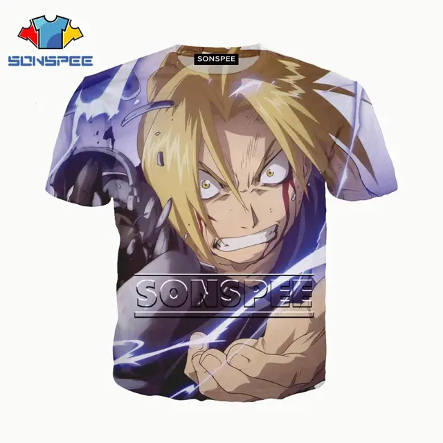 SONSPEE Fullmetal Alchemist 3D printed Man Woman clothes t-shirt unisex hot sale Fashion Magnificent top tees streetwear XK46a