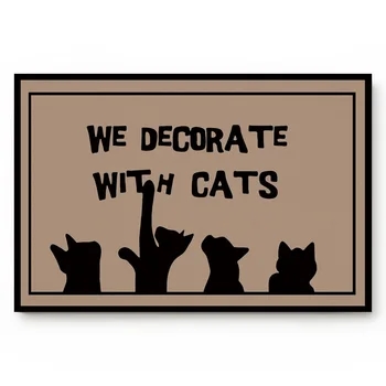 

Kitchen Mat Cat Silhouette Doormat Home Decoration Anti-Slip Entrance Door Mats Kitchen Carpet Door Mats Outdoor