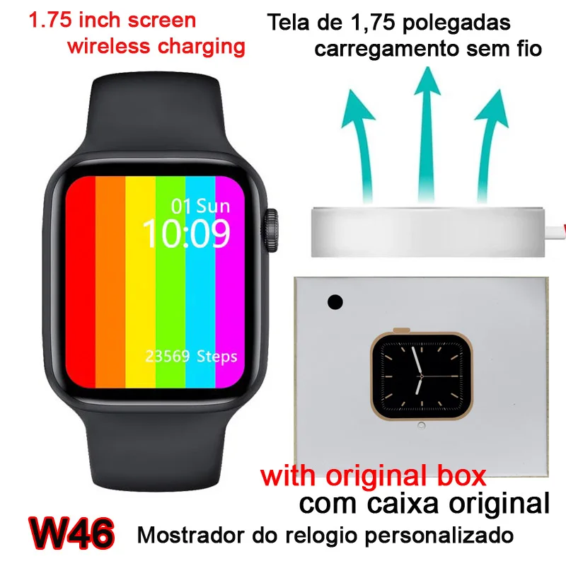 Оригинальный W56 W46 W26 мужские и женские IP68 Водонепроницаемый Smartwatch ЭКГ пульсометр