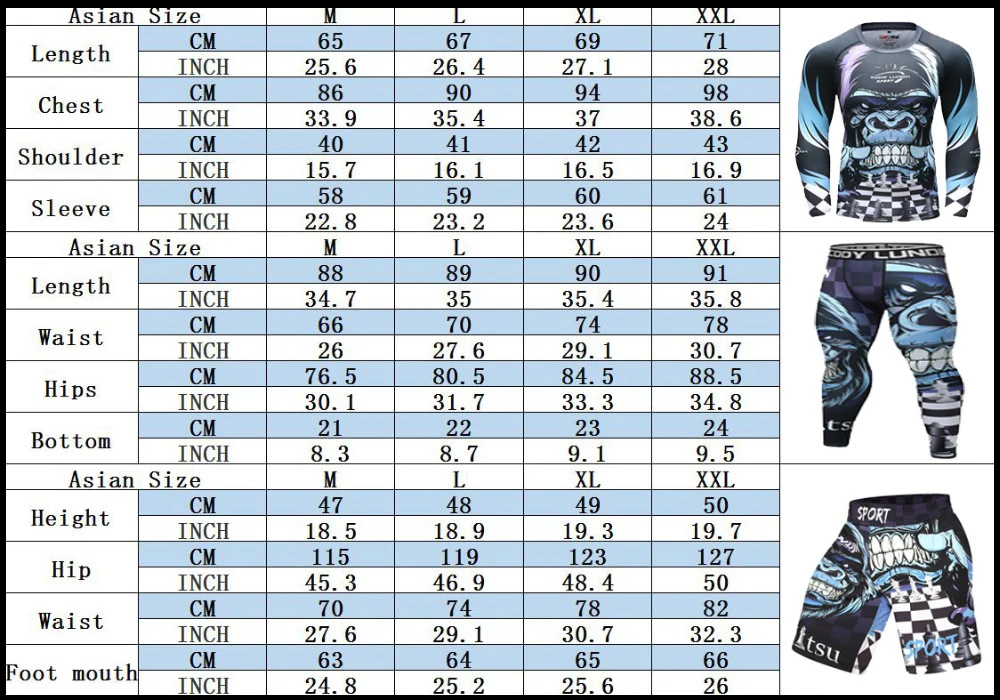 Boksen/набор компрессионных футболок с 3D орангутангом Afdrukken Rashguard Kickboksen Strakke футболки Broek Muay Thai MMA Fightwear