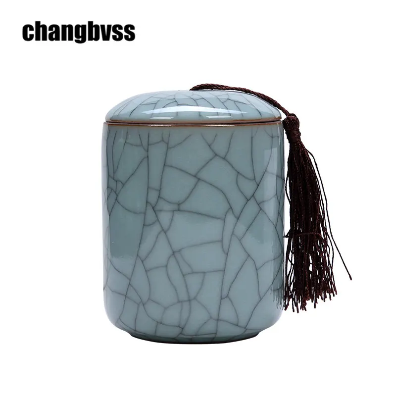 

Crackle Glaze Ceramic Kitchen Storage Bottle&Jars Tea Sugar Salt Coffee Beans Jars Tea Canister Storage Tank miniature Coin Box