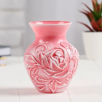 

Vase "Rose" bas-relief pink h14x10,5