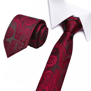 

New Formal Classic Tie 7.5 cm 100% Silk stripe floral Neckties For Men Red Necktie Blue Mens Tie For Wedding Party Accessories