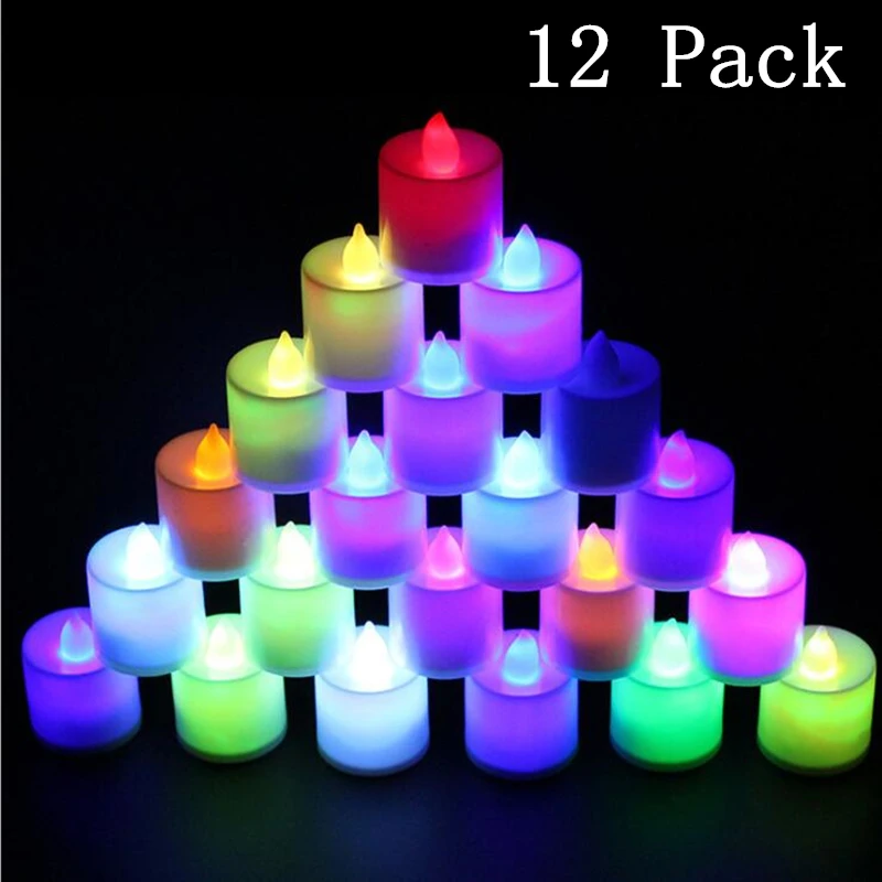 

12 Pcs Flameless LED Tealight Tea Candles Wedding Light Romantic Candles Lights