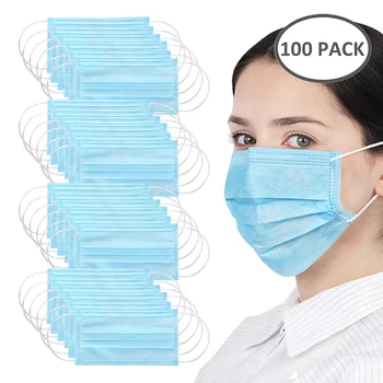 

Fast Delivery Disposable PM2.5 Face Mask Anti-Dust Dustproof Earloop Mouth Masks Three-layer Meltblown Cloth Filter Mask