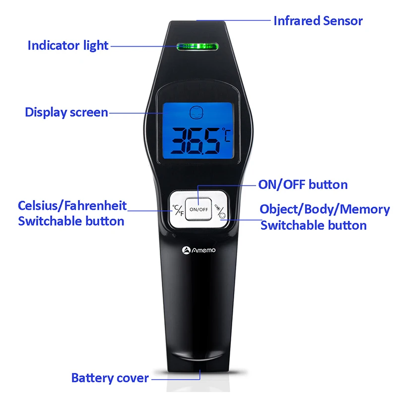 Детский лоб ушной термометр Инфракрасный цифровой lcd Бесконтактный для взрослых детей температура ИК измерение тела CE FDA