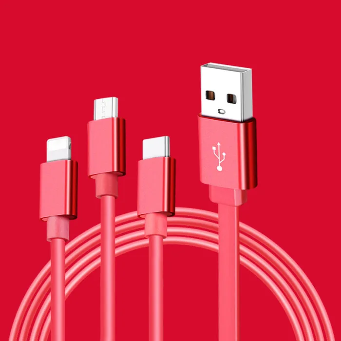 Мультизарядный кабель Шнур 3 в 1 type C Micro USB выдвижной для мобильного телефона LHB99