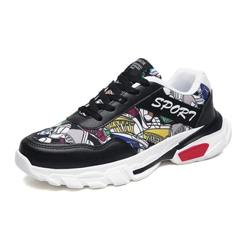 

2019 Hand Print Vintage Sneakers Men Breathable Mesh Casual Shoes Men Comfortable Fashion Tenis Masculino Adulto Sneakers