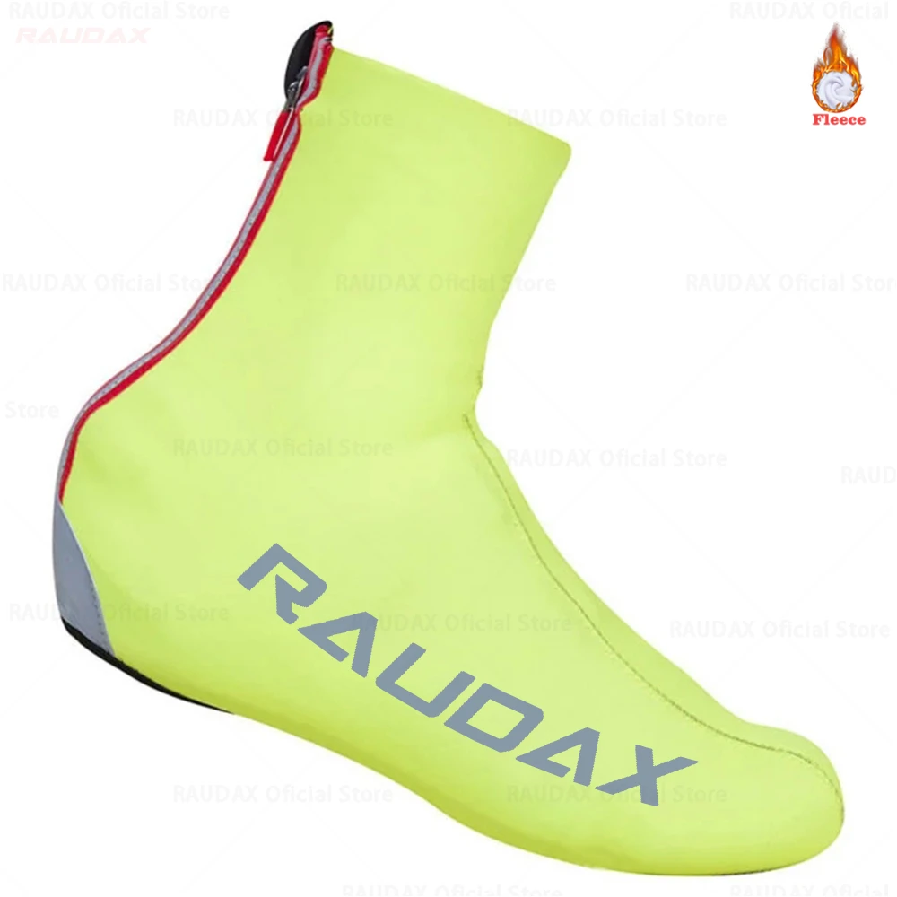 Raudax-Fleece Zip Cycling Shoe Cover for Men MTB Bike Shoes Cover Bicycle Overshoes Sport Winter bicycle shoe covers