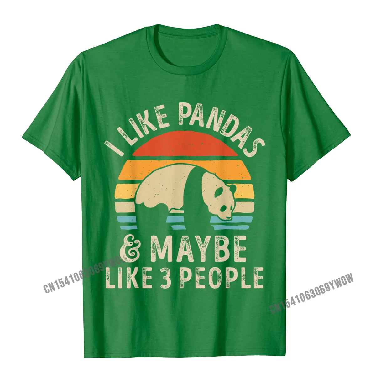 Men Company Design Tops Tees O-Neck VALENTINE DAY 100% Cotton Fabric Top T-shirts Family Short Sleeve Comics Tees I Like Pandas And Maybe Like 3 People Panda Bear Lover Gifts T-Shirt__863 green