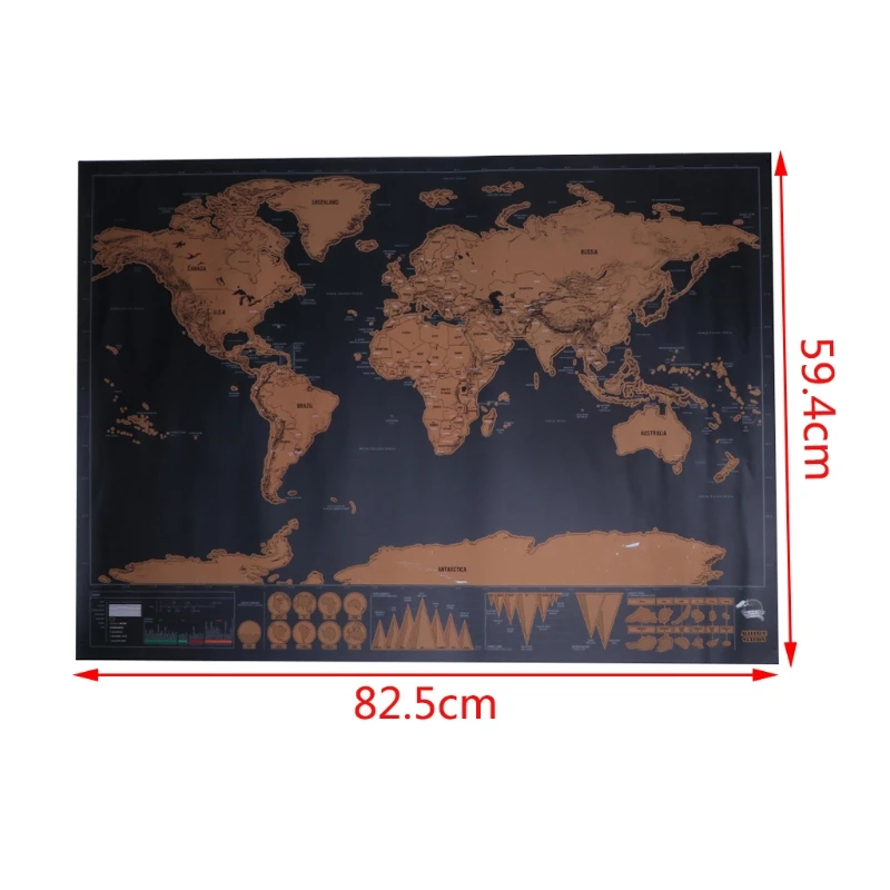 Карта мира путешествия издание Делюкс Скретч Карта персонализированный плакат путешественник подарок L41F
