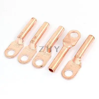 

5 Pcs 10mm2 Cable Lug Terminal Connector Copper Tone for 8mm Dia Bolt