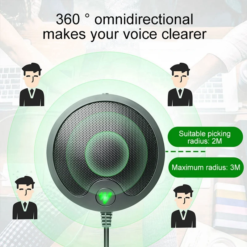 USB конденсаторный микрофон для Конференции, компьютерный Omnidirectiona Plug and Play Mic с кабелем 1,95 м для интервью Vocal Vide
