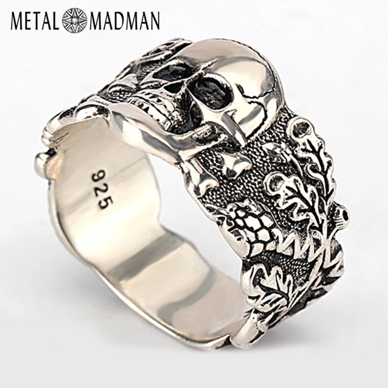 Anillo de calavera para hombre, de Plata de Ley 925, demonio malvado, Punk Rock, joyería moda - AliExpress