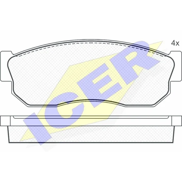 Колодки дисковые перед. Nissan Sunny 1.3-1.6 12V 82-91 ICER 1804