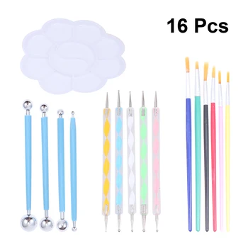 

16pcs Dotting Tools Multifunctional Durable Practical Professional Painting Dotting Tools for Professional Starter Beginners