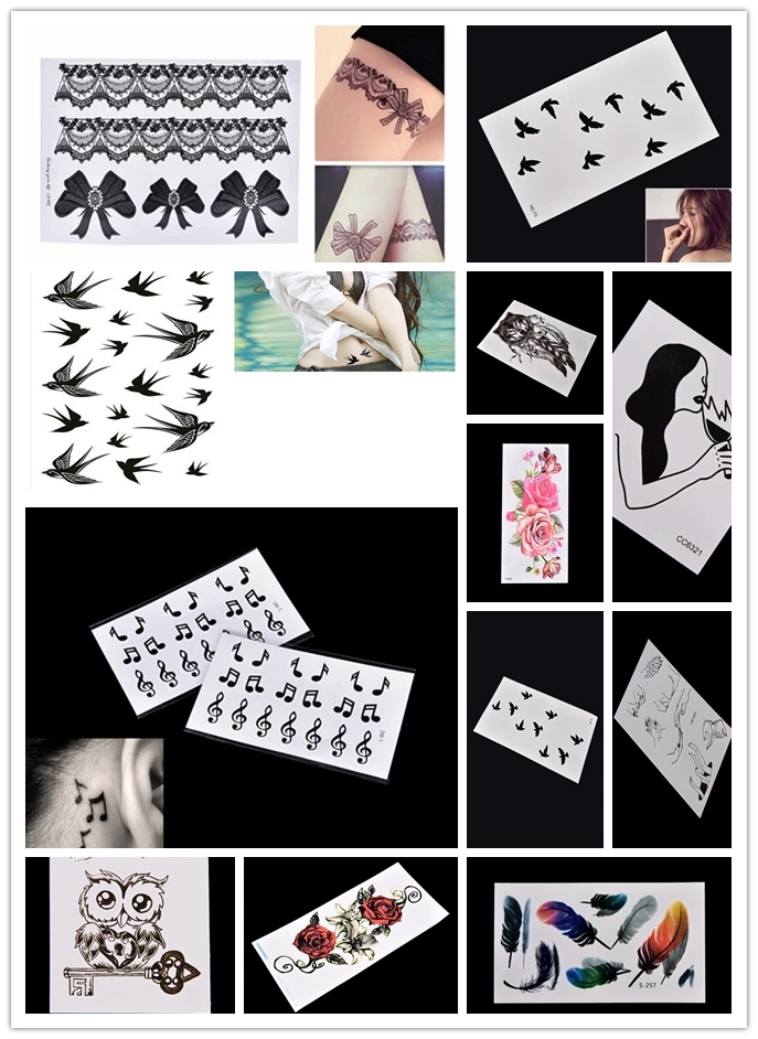 25 Styles Girl Sexy Temporary Tattoo Women Party Body Arm Art Waterproof Flash Tattoo Stickers