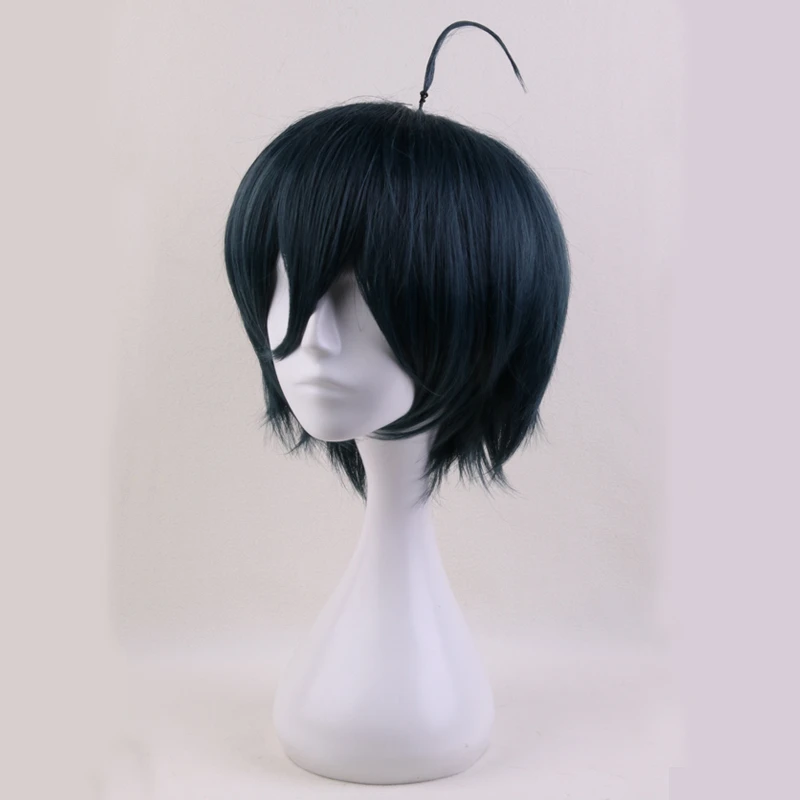 Danganronpa V3: Killing Harmony Saihara Shuichi Косплей парики для мальчиков 30 см короткие прямые синтетические волосы темно-зеленый Аниме парик