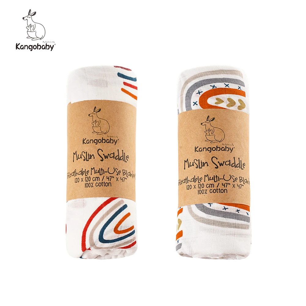 Baby Blanket Swaddle-Set Diaper-Wrap Muslin 100%Organic-Cotton Bed-Cover 120X120 2pieces/Lot