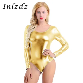 

Women's Gymnastics Ballet Leotard Costume Shiny Patent Leather Thong Monokini Bodycon Leotard Dancewear Ballet Dance Bodysuit