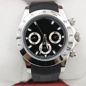 

luxury watches men 39mm AAA DAY TONA automatic sweeping watch No battery Rubber strap small dials work wristwatch 43