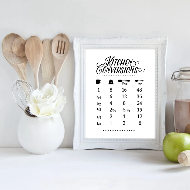 Kitchen-Decor-Print-Wall-Art-Kitchen-Cooking-Conversions-Chart-Canvas-Painting-Measurements-Sheet-Poster-Wife-Gift