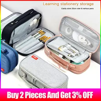 

Pencil Case Canvas Double Layer Large Capacity Kawai Kids School Supplies Make Up Bag Pen Box Student Pouch Stationery Gift